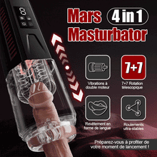 Load image into Gallery viewer, Mars - Oral Dominator 7 Vibration 7 Rotation 7 Back and Forth 4-in-1 Masturbator with Dual Motors