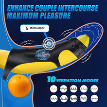 Load image into Gallery viewer, 10 Vibrating Cock Ring with G-spot Stimulation and Remote Control