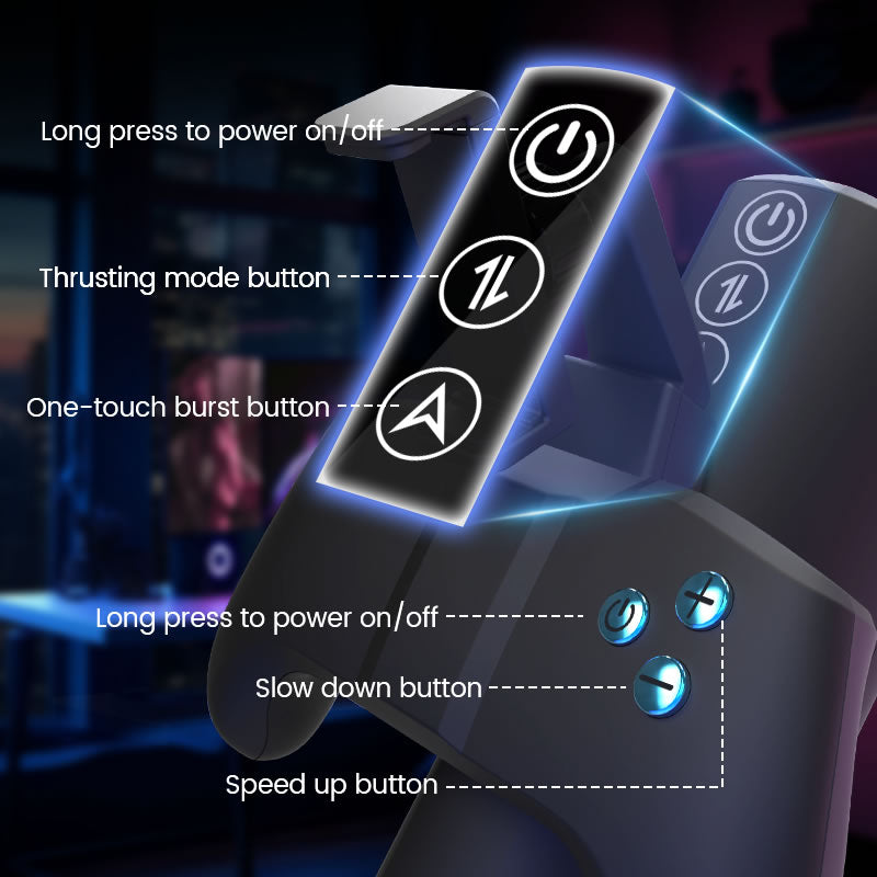 Turbo - Thrust 10-Mode Stroker – Interactive Gamepad Design with Adjustable Phone Stand