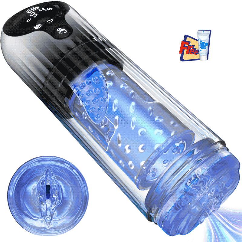 9 Rotating & 4 Suction & Licking Pocket Pussy One-Touch Boost Automatic Male Masturbator