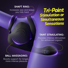Load image into Gallery viewer, 3-in-1 Vabrating Cock Ring With Perineum Stimulator