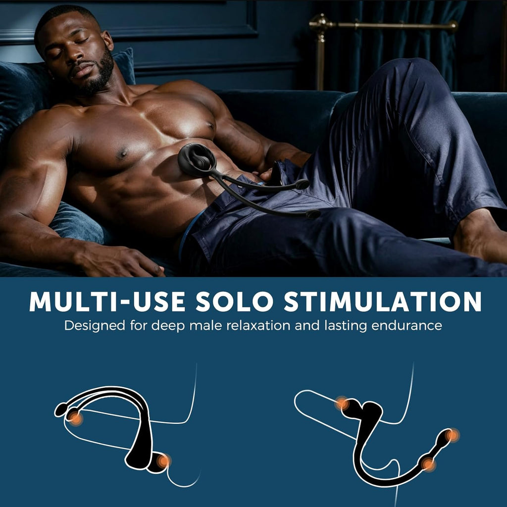 Vibrating Cock Ring Taint Stimulator with Dual Mini Bullet
