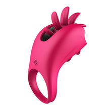 Load image into Gallery viewer, Rotating magic tongue vibration ring men's penis ring lock essence ring rechargeable vibration ring flirting