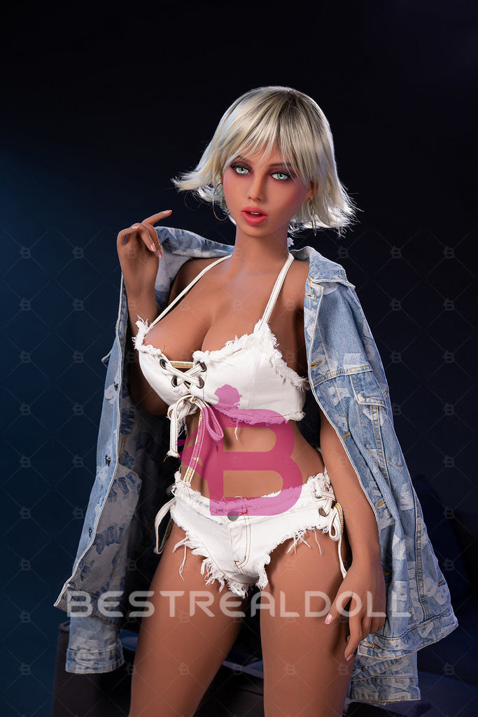 US Stock - Britney 163cm TPE Sex Doll Sexy Short Hair Tan Skin Realistic Adult Love Doll