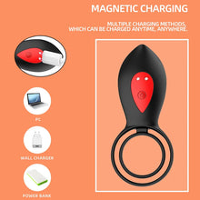 Load image into Gallery viewer, Adult sex products men's ring vibrating lock fine ring double ring male and female resonator electric negative vibrator